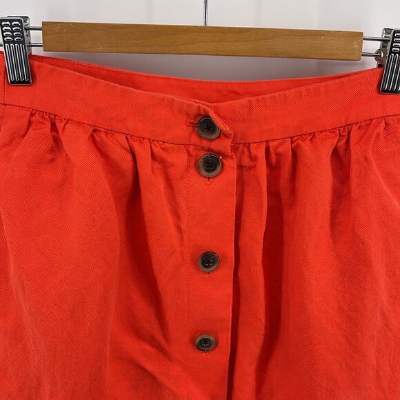 J. Crew linen Lyocell blend button up hi rise twill A-line skirt sz 0 - Picture 2 of 5